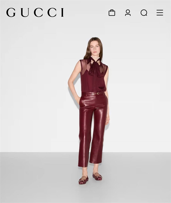 Брюки GUCCI кожа 161333 - фото 379792