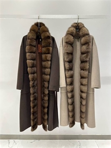 Кашемировое пальто LORO PIANA Мех Соболь 161990