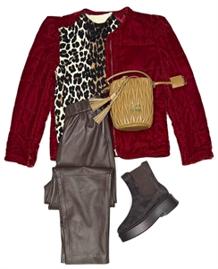 Брюки YSL Кожа 123120 - фото 172753