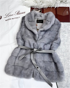 Кашемировый жилет LORO PIANA мех норка 163354 - фото 391496