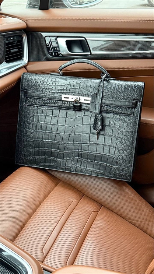 Портфель Hermes из кожи крокодила 111626 - фото 120173