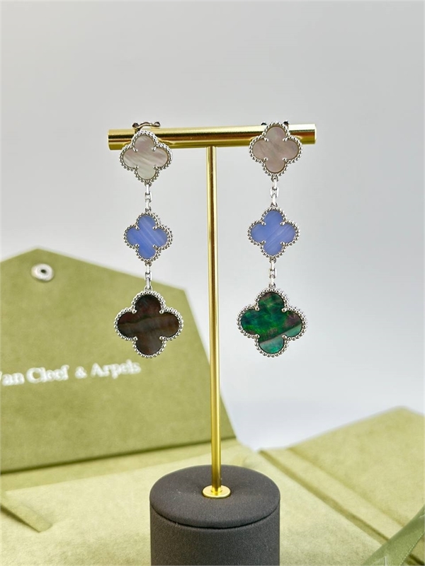 Серьги Van Cleef 3 мотива 147470 - фото 300503