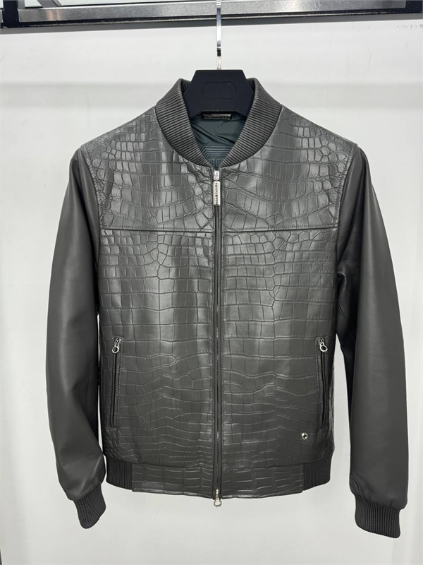 Куртка SR со вставками кожи крокодила 169873