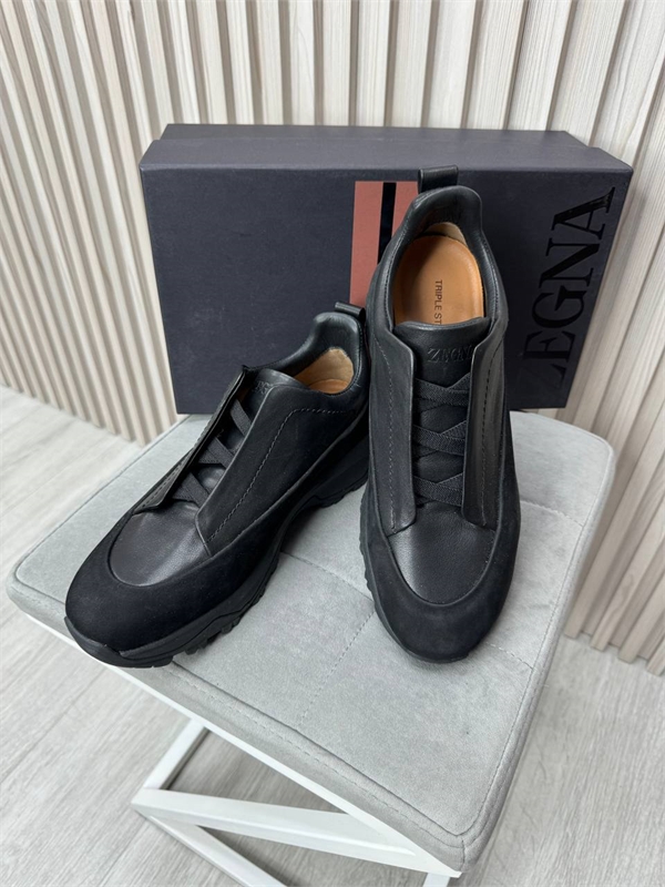 Кроссовки ZEGNA из натуральной замши со вставками из кожи 172658