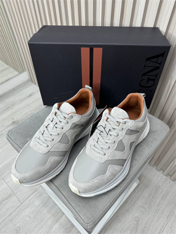 Кроссовки ZEGNA из натуральной кожи со вставками из замша 174218