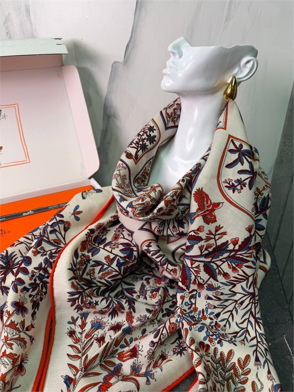 Платок HERMES Кашемир и Шелк 174294