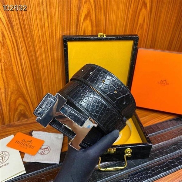 Ремень Hermes из кожи крокодила 43199 - фото 797