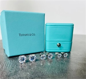 Серьги Tiffany&Co Серебро 925 п 0,6 см камень 146601 - фото 295808
