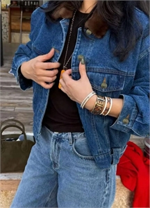 Джинсовая куртка MIU MIU мех норка 166488