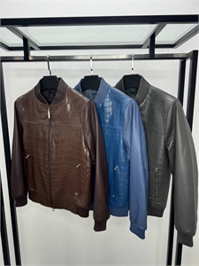 Куртка SR со вставками кожи крокодила 169872