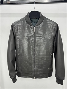 Куртка SR со вставками кожи крокодила 169873