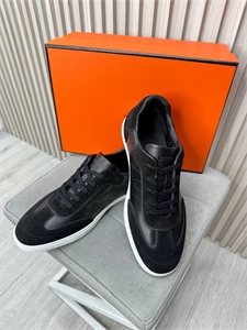 Кожаные кеды  HERMES со вставками из натуральной замши 171543