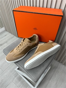 Кожаные кеды  HERMES со вставками из натуральной замши 171544