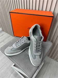 Кожаные кеды  HERMES со вставками из натуральной замши 171540