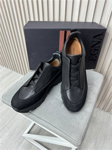 Кроссовки ZEGNA из натуральной замши со вставками из кожи 172658