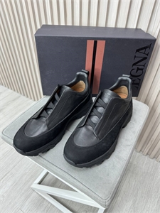 Кроссовки ZEGNA из натуральной замши со вставками из кожи 172658