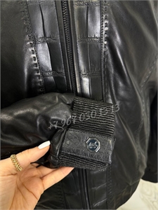 Кожаная куртка SR со вставками кожи крокодила 172699