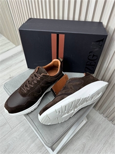 Кроссовки ZEGNA из натуральной кожи со вставками из замша 174215