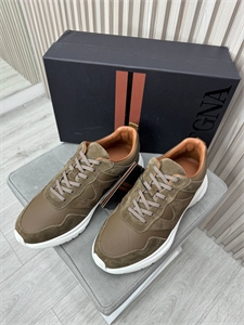 Кроссовки ZEGNA из натуральной кожи со вставками из замша 174216