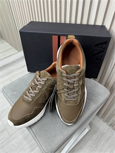 Кроссовки ZEGNA из натуральной кожи со вставками из замша 174216