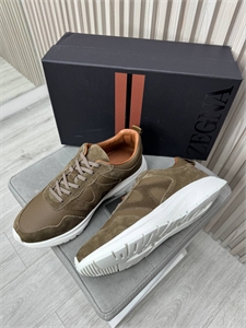 Кроссовки ZEGNA из натуральной кожи со вставками из замша 174216